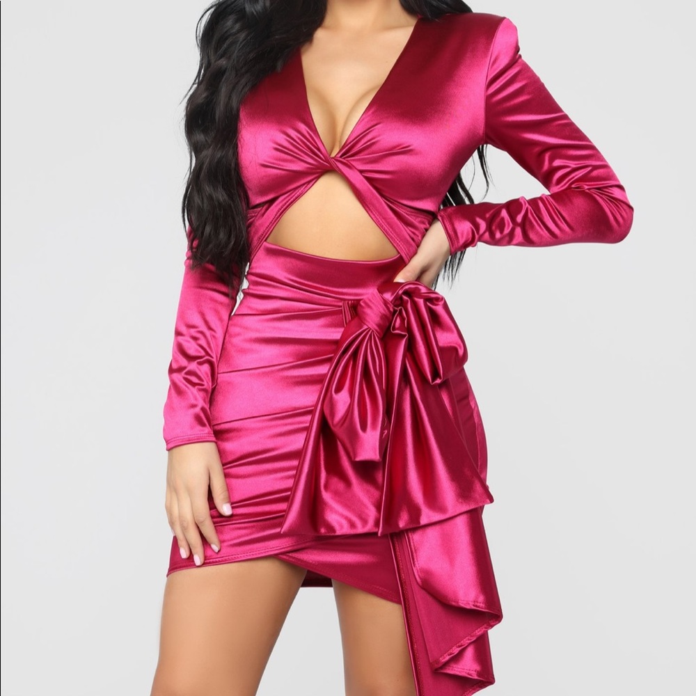 PINK SATIN DRESS